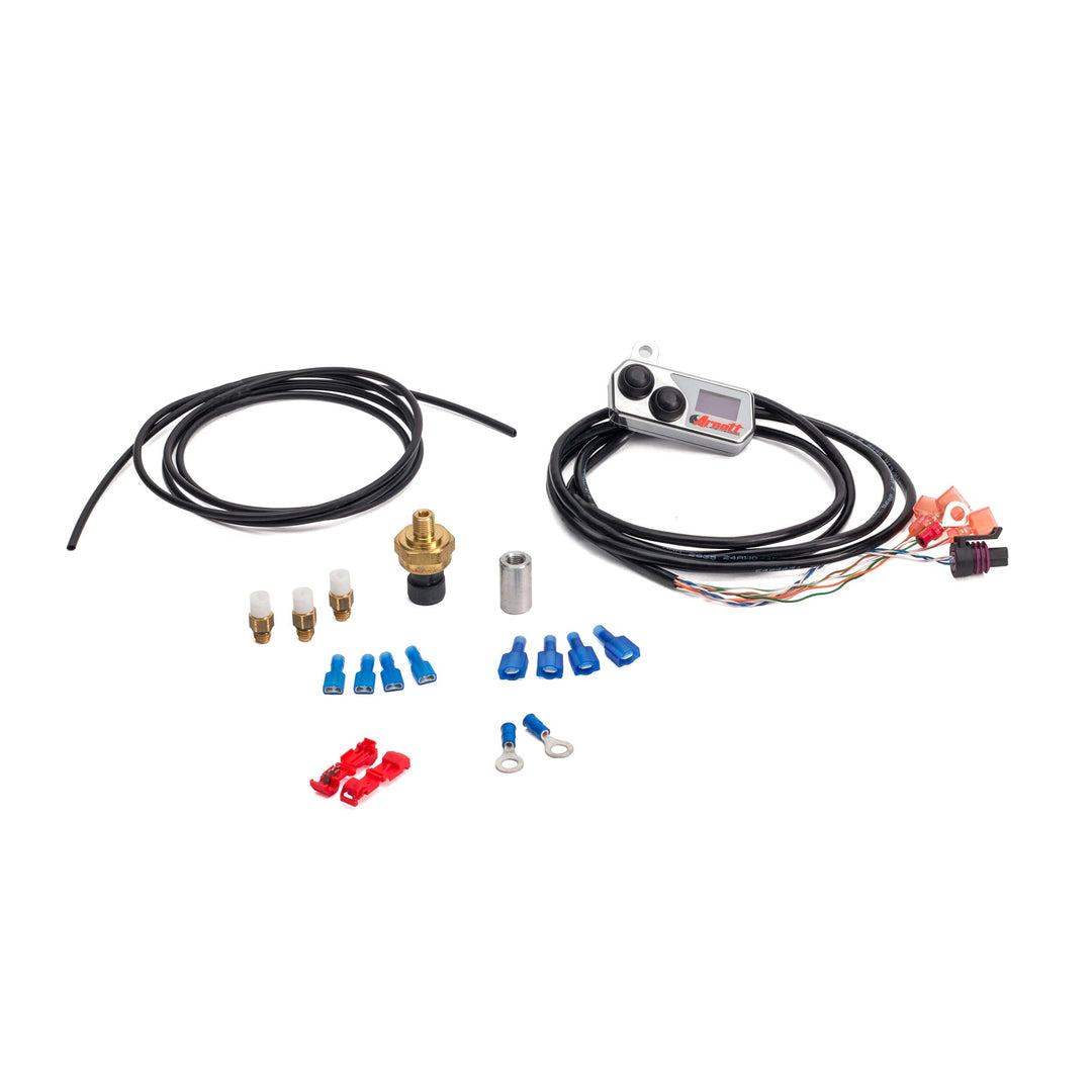 Handlebar-Mounted Push Button Controller w/LED Pressure Gauge (Chrome) - Arnott® Motorcycle Air Suspension
