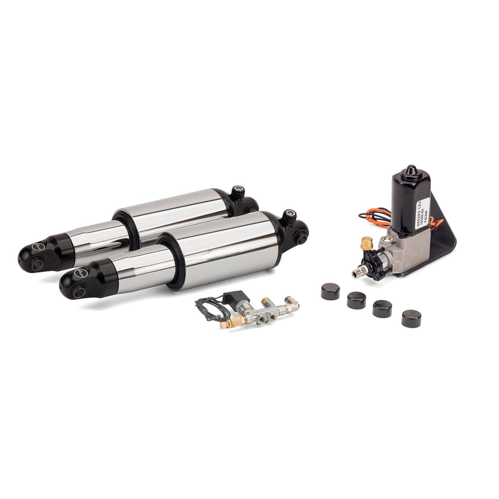 1991-2007 Harley-Davidson Dyna Ultimate Ride Kit w/Rebound Adj. (Chrome) - Arnott® Motorcycle Air Suspension