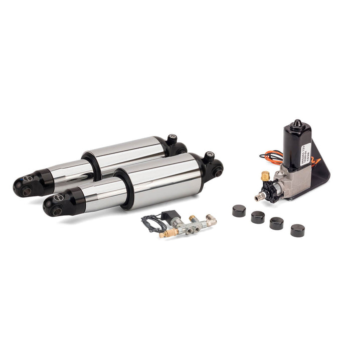 1991-2007 Harley-Davidson Dyna Ultimate Ride Kit w/Rebound Adj. (Chrome) - Arnott® Motorcycle Air Suspension