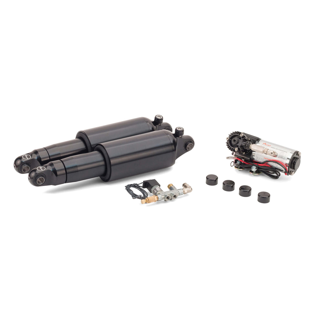 2007-2017 Harley-Davidson V-Rod Ultimate Ride Kit w/Rebound Adj. (Black) - Arnott® Motorcycle Air Suspension