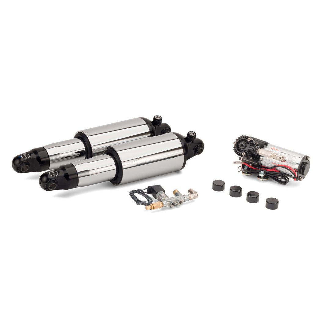 2007-2017 Harley-Davidson V-Rod Ultimate Ride Kit w/Rebound Adj. (Chrome) - Arnott® Motorcycle Air Suspension